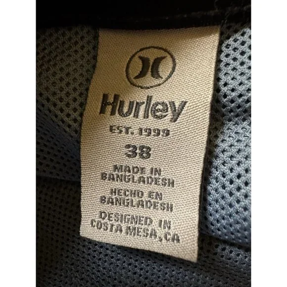 Hurley Hybrid Shorts Mens 38 Gray Blue Stretch Surf Walk Shorts 9” Inseam - Picture 4 of 5